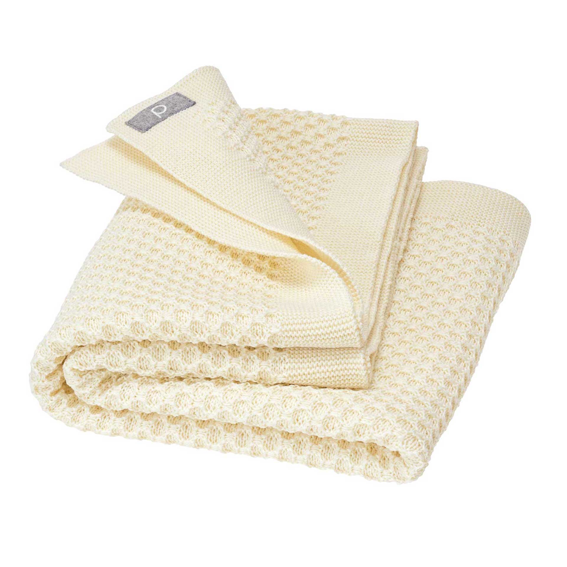 Waben-Strickdecke